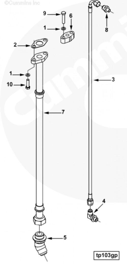Трубка подачи масла к турбине для двигателя Cummins NTA 855 от компании КСТ-ПРОГРЕСС - фото 1