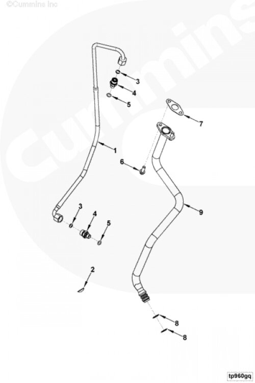 Трубка подачи масла к турбине для двигателя Cummins QSB 6.7L от компании КСТ-ПРОГРЕСС - фото 1