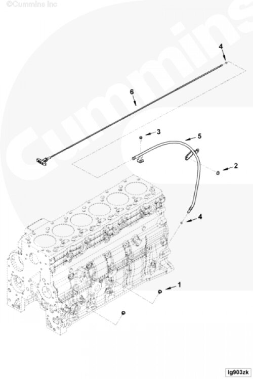 Трубка щупа уровня масла для двигателя Cummins 6ISBe 5.9L от компании КСТ-ПРОГРЕСС - фото 1
