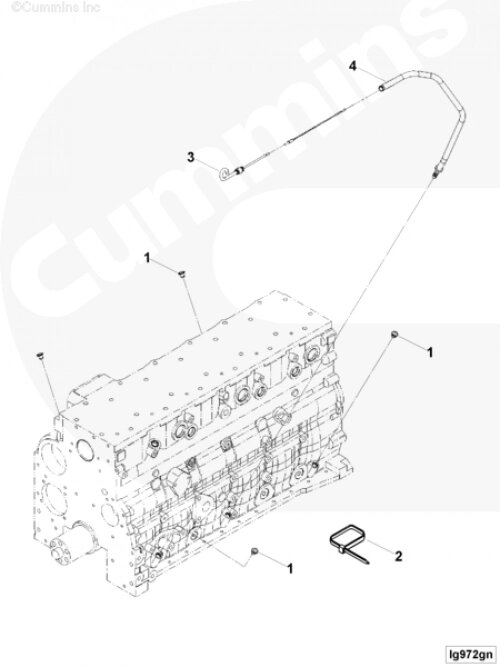Трубка щупа уровня масла для двигателя Cummins 6ISBe 6.7L от компании КСТ-ПРОГРЕСС - фото 1