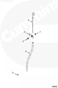Трубка щупа уровня масла для двигателя Cummins QSB 6.7L