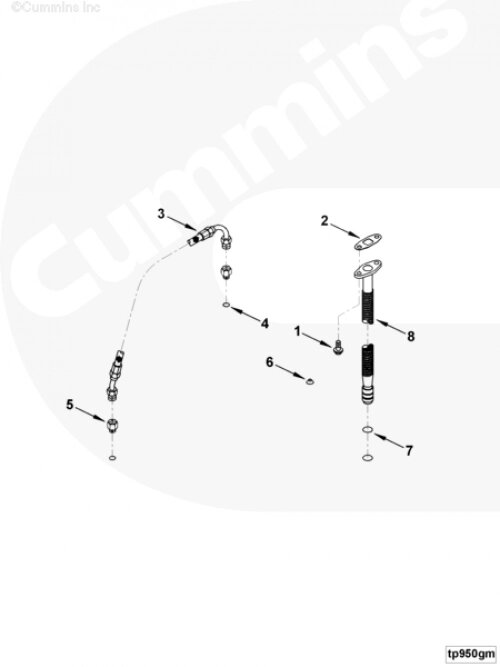 Трубка слива масла с турбины для двигателя Cummins 4BT / EQB от компании КСТ-ПРОГРЕСС - фото 1