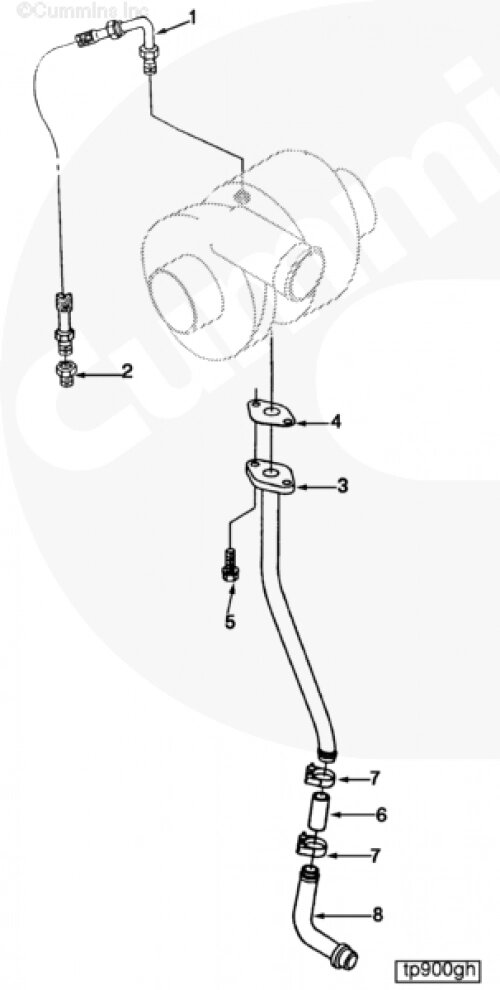 Трубка слива масла с турбины для двигателя Cummins 4BT / EQB от компании КСТ-ПРОГРЕСС - фото 1