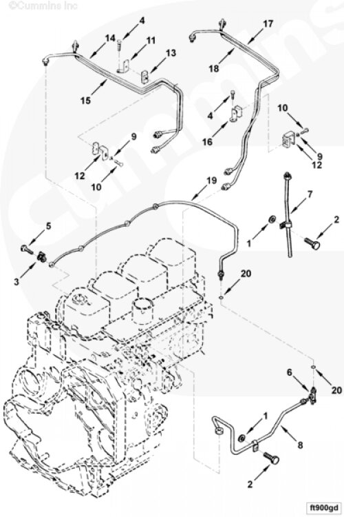 Трубка топливная обратки для двигателя Cummins 4BT / EQB от компании КСТ-ПРОГРЕСС - фото 1