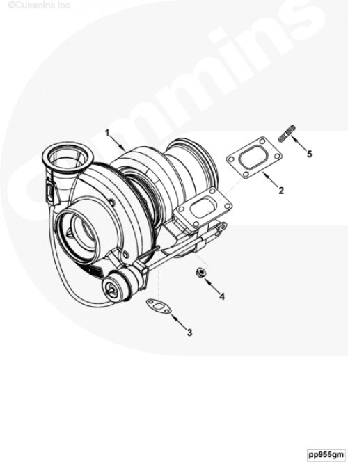 Турбина Cummins Holset HX27W для двигателя Cummins 4ISBе 3.9L от компании КСТ-ПРОГРЕСС - фото 1