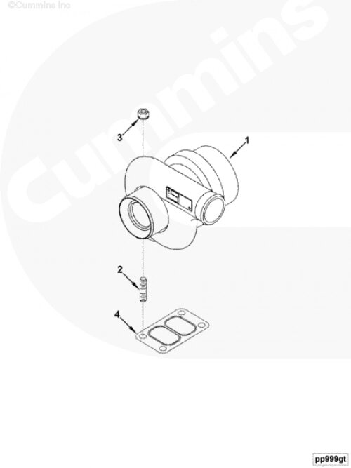 Турбокомпрессор (аналог 4043978) для двигателя Cummins 4ISBе 4.5L от компании КСТ-ПРОГРЕСС - фото 1