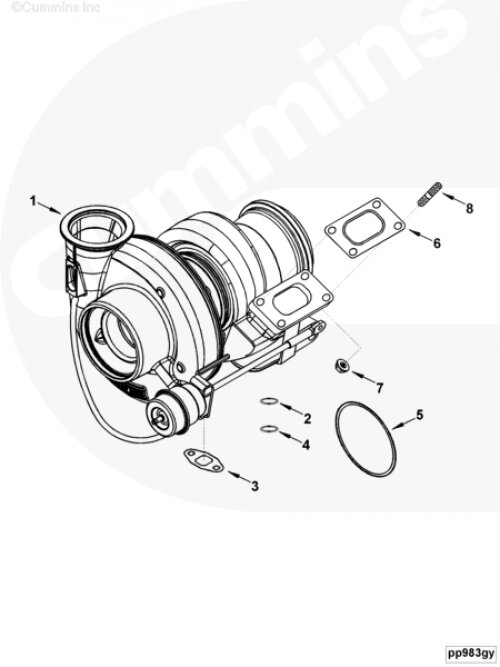 Турбокомпрессор для двигателя Cummins 4ISBе 3.9L от компании КСТ-ПРОГРЕСС - фото 1