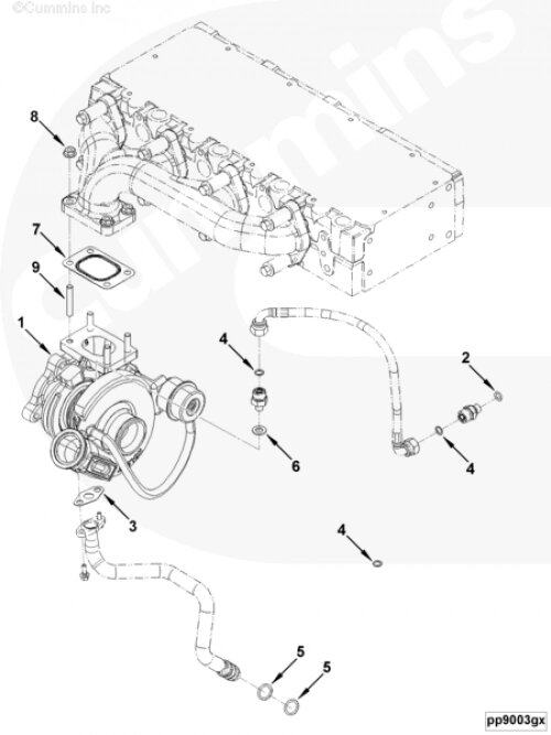 Турбокомпрессор для двигателя Cummins ISF 3.8L от компании КСТ-ПРОГРЕСС - фото 1