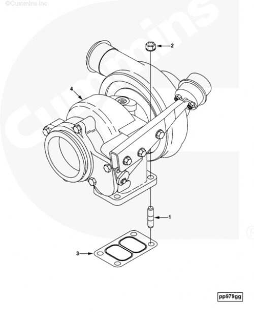 Турбокомпрессор Holset HX40W для двигателя Cummins QSC 8.3L от компании КСТ-ПРОГРЕСС - фото 1