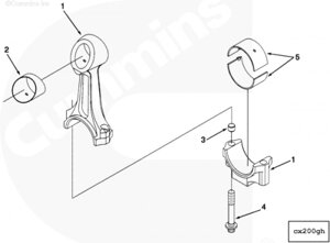 Вкладыш шатунный (1.00) 4-го ремонта для двигателя Cummins L10