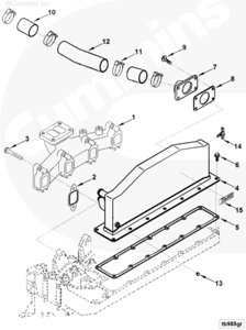 Выпускной коллектор для двигателя Cummins 4BT / EQB