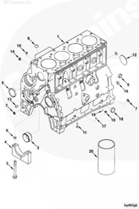 Заглушка блока цилиндров для двигателя Cummins 4BT / EQB