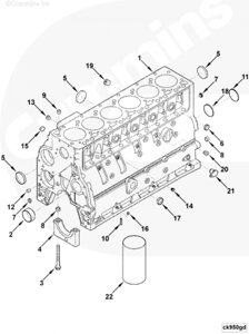 Заглушка блока цилиндров для двигателя Cummins 6BT / EQB