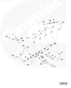 Зажим топливной трубки для двигателя Cummins ISLe 8.9L