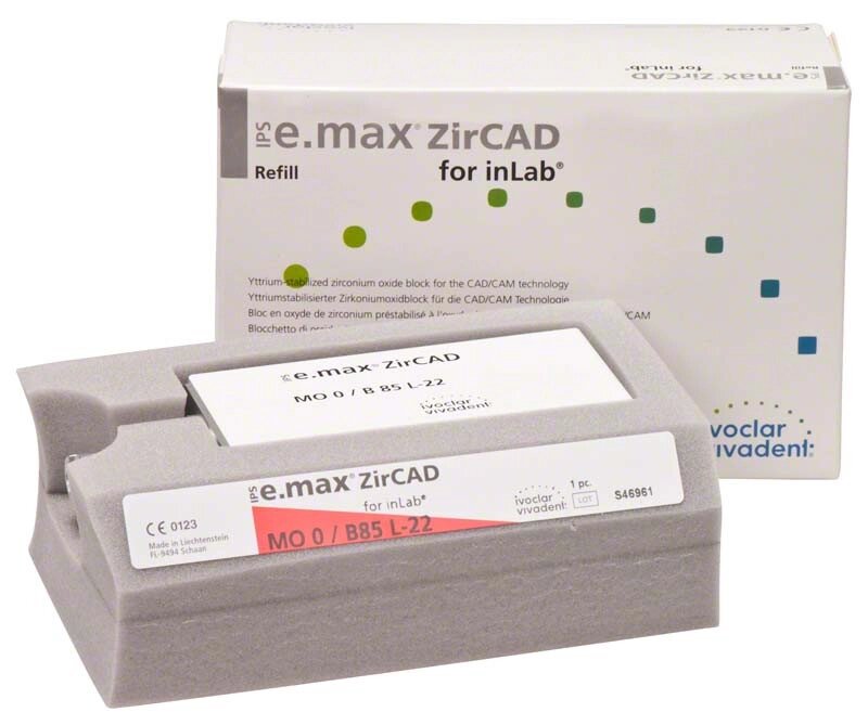 Блоки IPS e. max ZirCAD for InLab MO / B85L-22 (1 шт) Ivoclar от компании Компания "Дентал Си" - фото 1