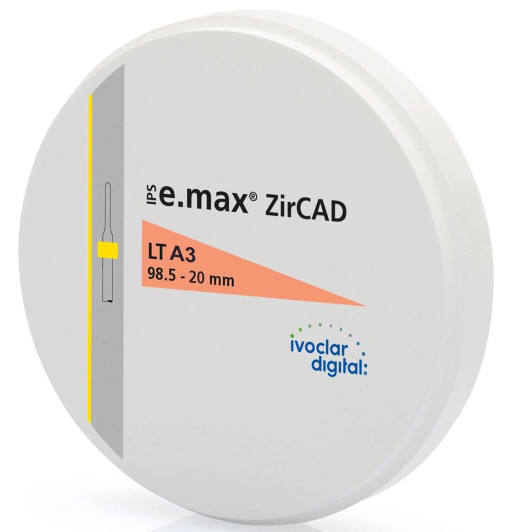 Диск IPS e. max ZirCAD LT 98,5-20 (1 шт) Ivoclar от компании Компания "Дентал Си" - фото 1