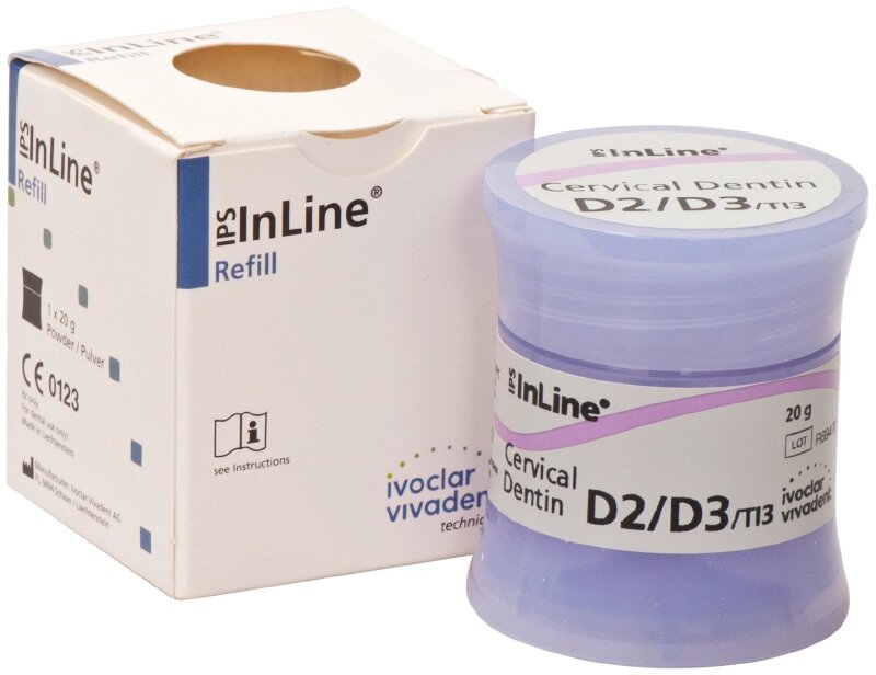 Масса керамическая IPS InLine Cervical Dentin D2/ D3 (20 г) Ivoclar 593242 от компании Компания "Дентал Си" - фото 1