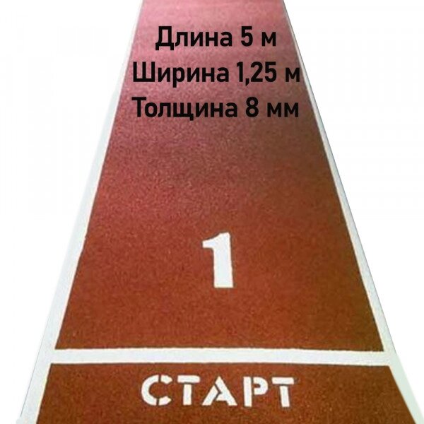 Дорожка для разбега 5 м х 1,25 м. Толщина 8 мм от компании ООО Торговая Компания «Старт+» - фото 1