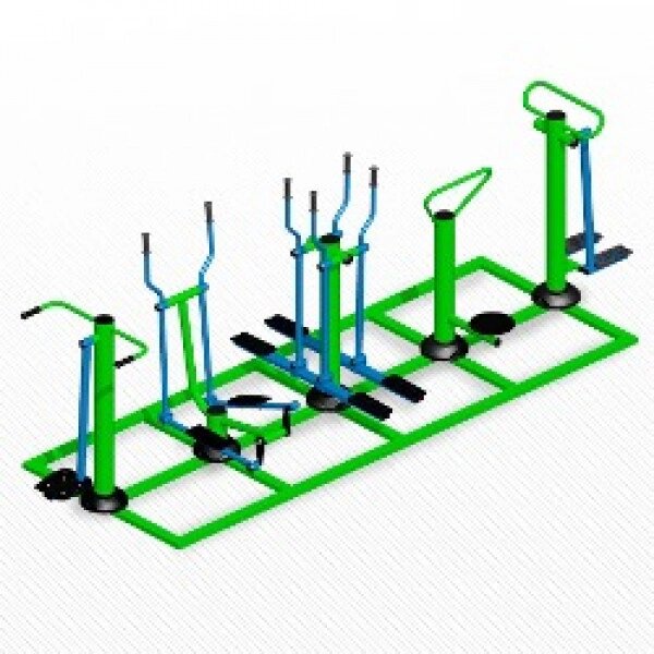 Комплекс уличных тренажеров Микс для шестерых ТС 501 от компании ООО Торговая Компания «Старт+» - фото 1