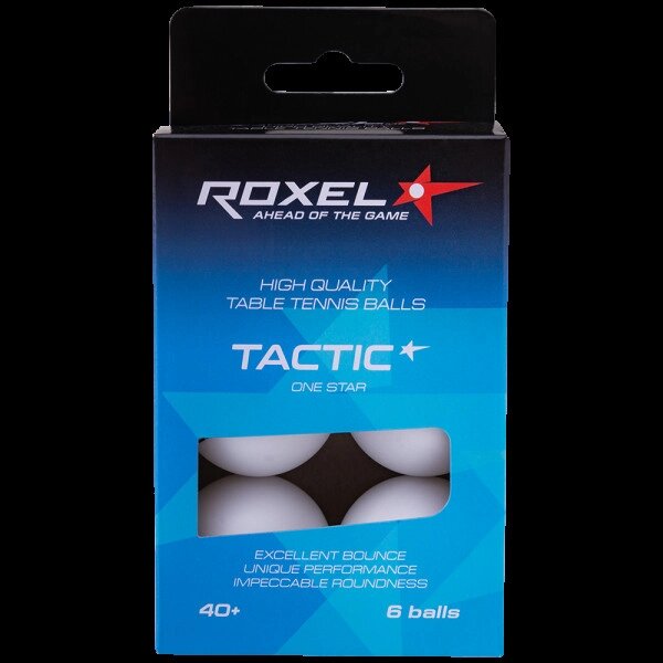 Мяч для настольного тенниса Roxel 1* Tactic, белый, 6 шт от компании ООО Торговая Компания «Старт+» - фото 1