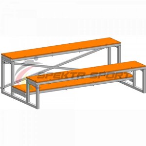 Трибуна мобильная 2 ряда сиденья из фанеры
