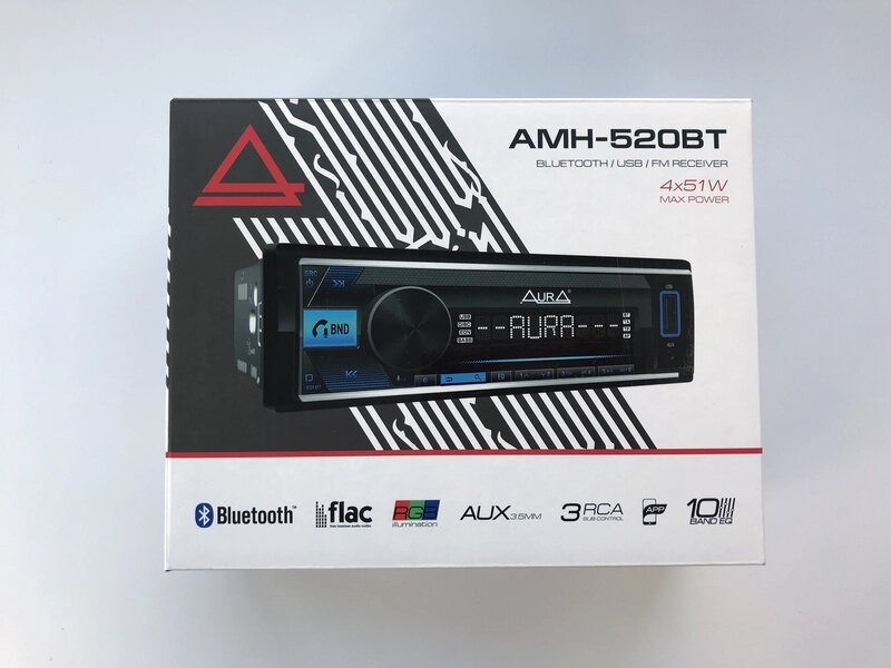 Автомагнитола Aura  AMH-520BT USB, мультицвет (уцененный товар) от компании Интернет-магазин "1000 рамок" - фото 1
