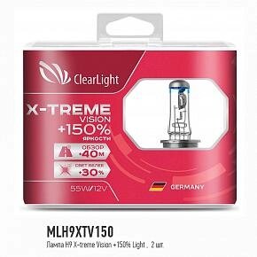 Галогенная лампа Clearlight X-treme Vision H9 +150% Light 12V-65W (2шт.) от компании Интернет-магазин "1000 рамок" - фото 1
