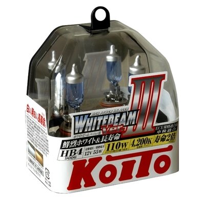 Галогенная лампа Koito Whitebeam 9006 (HB4)  12V 55W (110W), комплект от компании Интернет-магазин "1000 рамок" - фото 1