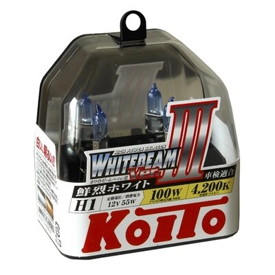 Галогенная лампа Koito Whitebeam H1 12V 55W (100W), комплект от компании Интернет-магазин "1000 рамок" - фото 1