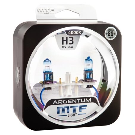 Галогенная лампа MTF Light серия ARGENTUM +80% H3 (H8A1203) от компании Интернет-магазин "1000 рамок" - фото 1