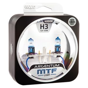 Галогенная лампа MTF light серия argentum +80% H3 (H8a1203)