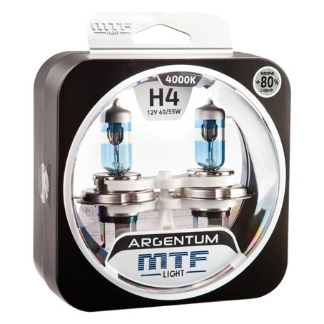 Галогенная лампа MTF Light серия ARGENTUM +80% H4 (H8A1204) от компании Интернет-магазин "1000 рамок" - фото 1
