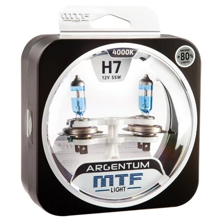 Галогенная лампа MTF Light серия ARGENTUM +80% H7 (H8A1207) от компании Интернет-магазин "1000 рамок" - фото 1