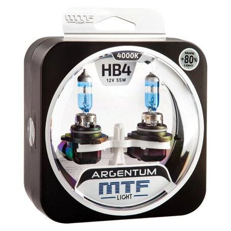 Галогенная лампа MTF Light серия ARGENTUM +80% HB4(9006) (H8A12B4) от компании Интернет-магазин "1000 рамок" - фото 1