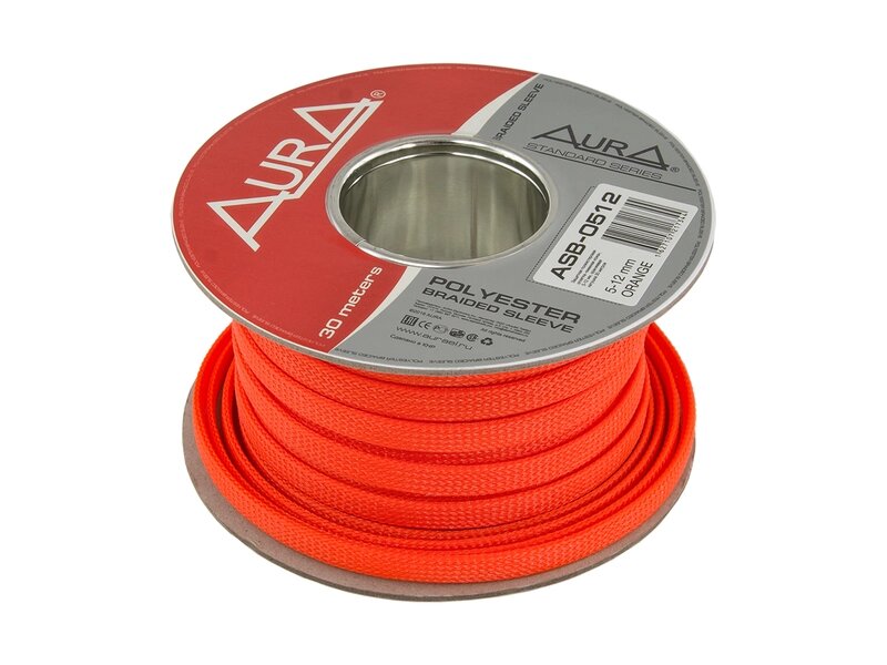 Кабельная оплётка Aura ASB-O512 полиэстер 5-12мм, оранжевая от компании Интернет-магазин "1000 рамок" - фото 1
