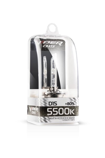Ксеноновая лампа Viper D1S 5500K (+80%) от компании Интернет-магазин "1000 рамок" - фото 1
