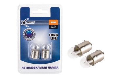 Лампа накаливания Xenite R5W (Ba15s) 12V LONG LIFE бл.2шт от компании Интернет-магазин "1000 рамок" - фото 1