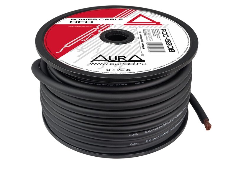 Силовой кабель Aura PCC-520B (25м бухта, черный) от компании Интернет-магазин "1000 рамок" - фото 1