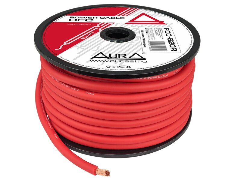 Силовой кабель Aura PCC-520R (25м бухта, красный) от компании Интернет-магазин "1000 рамок" - фото 1