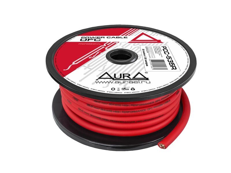 Силовой кабель Aura PCC-535R (20м бухта, красный) от компании Интернет-магазин "1000 рамок" - фото 1