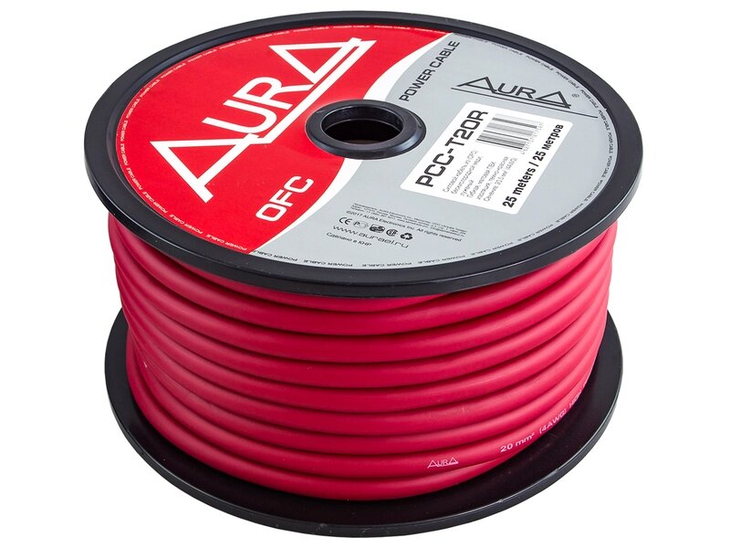 Силовой кабель Aura PCC-T20R (25м бухта, красный) от компании Интернет-магазин "1000 рамок" - фото 1