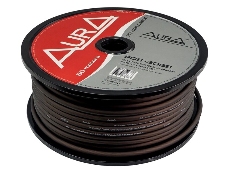 Силовой кабель Aura PCS-308B (50м бухта, черный) от компании Интернет-магазин "1000 рамок" - фото 1
