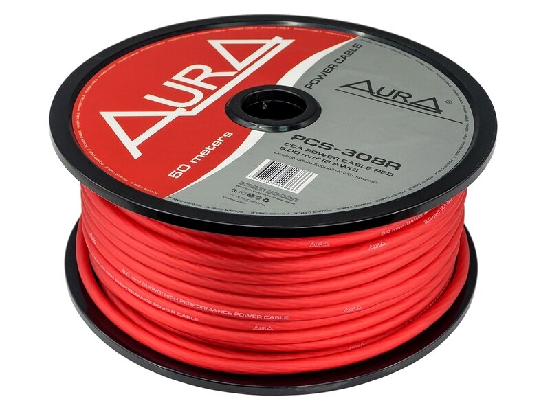 Силовой кабель Aura PCS-308R (50м бухта, красный) от компании Интернет-магазин "1000 рамок" - фото 1