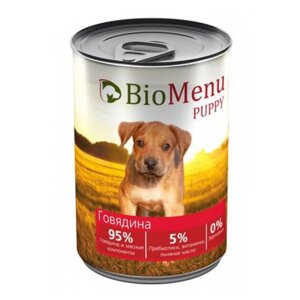 BioMenu PUPPY Консервы для щенков Говядина 95%МЯСО, 410 гр.