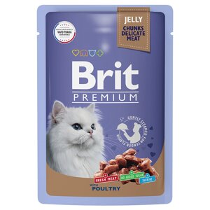 Brit Premium Пауч для взрослых кошек ассорти из птицы в желе 85 гр.