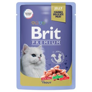 Brit Premium Пауч для взрослых кошек форель в желе 85 гр.