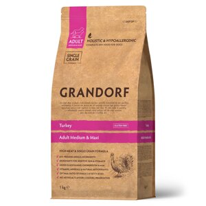 GRANDORF DOG Turkey MED&MAXI (индейка для собак всех пород). 1 кг.