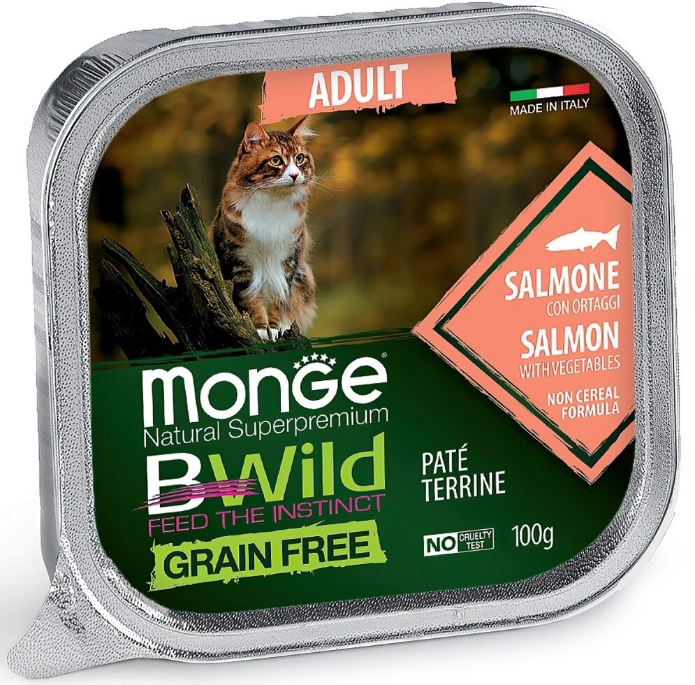 Monge Cat Bwild Grain free из лосося с овощами для кошек от компании Интернет магазин компании ДАЙМОН - ЗООМАРКЕТ - фото 1