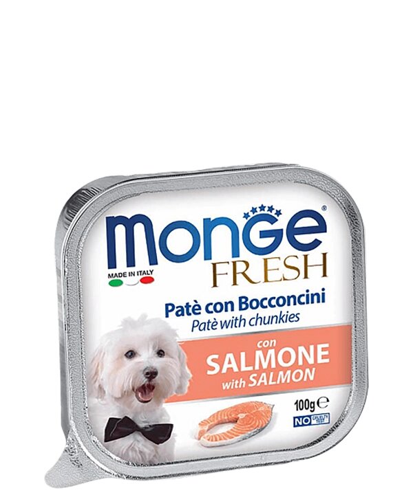 Monge PATE e BOCCONCINI con SALMONE Нежный паштет с лососем от компании Интернет магазин компании ДАЙМОН - ЗООМАРКЕТ - фото 1