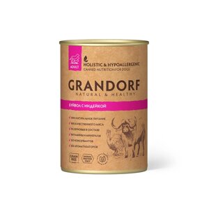 Grandorf Goose & Turkey. Гусь c индейкой для взрослых собак от 1 года, ж/б 400 гр.